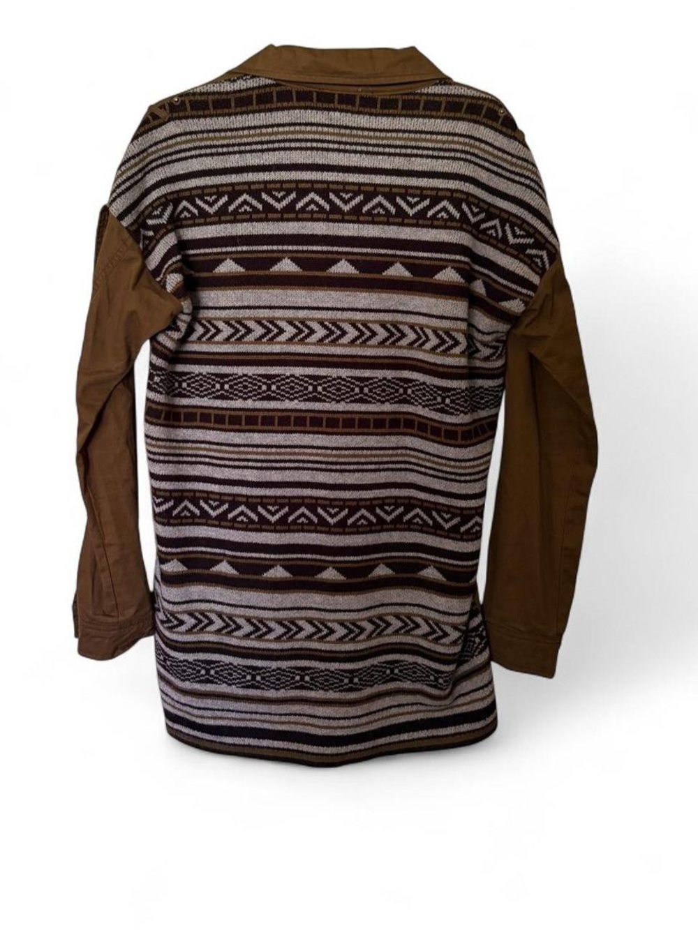 Blu Pepper Brown & Cream Patterned Cardigan Jacket